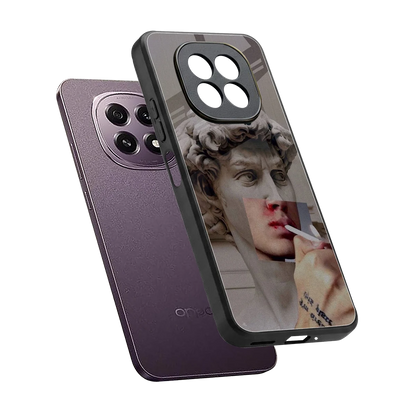 Smokin David sleek oppo f29 5g cover with tempered glass back and TPU edges