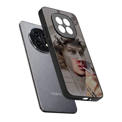 Smokin David sleek oppo f29 pro 5g cover with tempered glass back and TPU edges