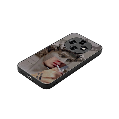 Smokin David stylish phone case for oppo f31 pro 5g | glossy glass and slim fit