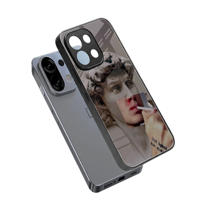 Smokin David sleek oppo k13 5g cover with tempered glass back and TPU edges