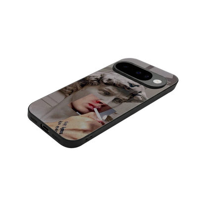 Smokin David stylish phone case for google pixel 10 | glossy glass and slim fit
