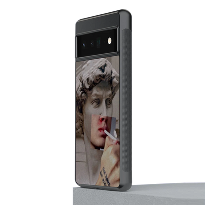 Smokin David stylish phone case for google pixel 6 pro | glossy glass and slim fit