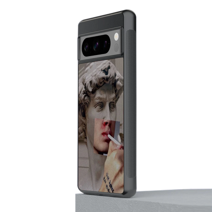 Smokin David stylish phone case for google pixel 8 pro | glossy glass and slim fit