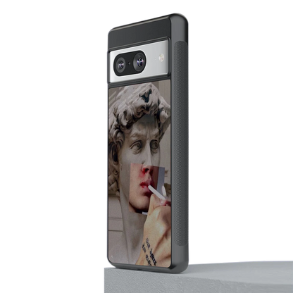 Smokin David stylish phone case for google pixel 8 | glossy glass and slim fit