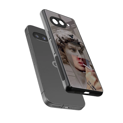 Smokin David sleek google pixel 10a cover with tempered glass back and TPU edges