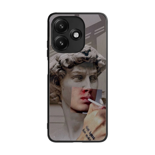 Smokin David back phone cover | glass case for redmi 12 5g