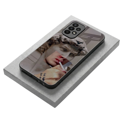 Smokin David stylish phone case for samsung galaxy a23 | glossy glass and slim fit