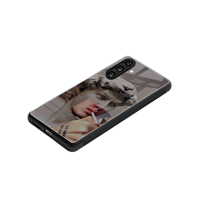 Smokin David stylish phone case for samsung galaxy a14 5g | glossy glass and slim fit