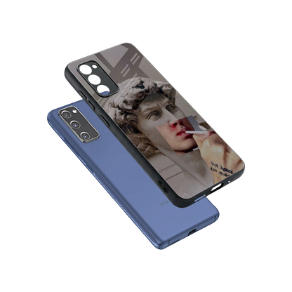 Smokin David sleek samsung galaxy s20 fe cover with tempered glass back and TPU edges