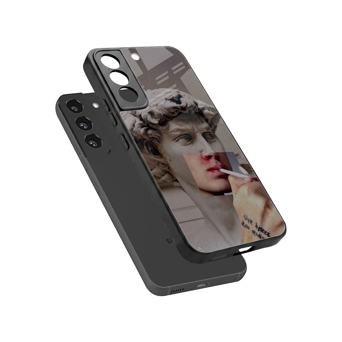 Smokin David sleek samsung galaxy s22 cover with tempered glass back and TPU edges