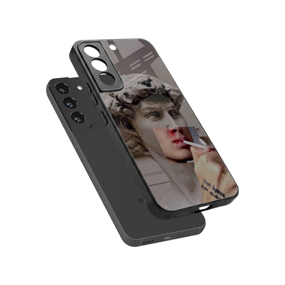 Smokin David sleek samsung galaxy s22 cover with tempered glass back and TPU edges