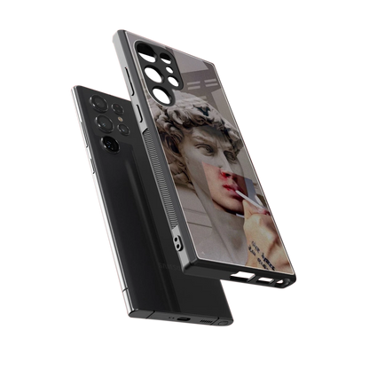 Smokin David sleek samsung galaxy s23 ultra cover with tempered glass back and TPU edges