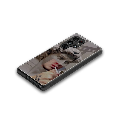Smokin David stylish phone case for samsung galaxy s25 ultra | glossy glass and slim fit