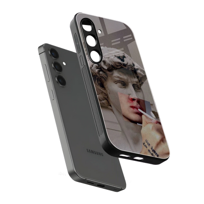 Smokin David sleek samsung galaxy s24 cover with tempered glass back and TPU edges