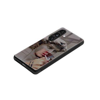 Smokin David stylish phone case for samsung galaxy s23 plus | glossy glass and slim fit