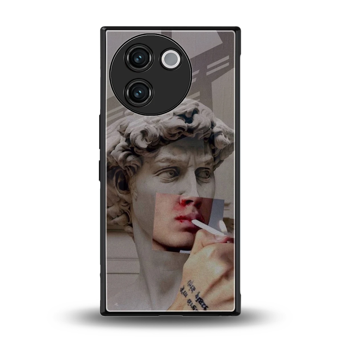 Smokin David back phone cover | glass case for vivo v30e