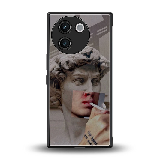 Smokin David back phone cover | glass case for vivo v30e