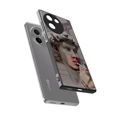 Smokin David sleek vivo v30e cover with tempered glass back and TPU edges