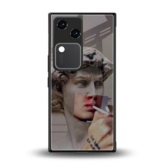 Smokin David back phone cover | glass case for vivo v30