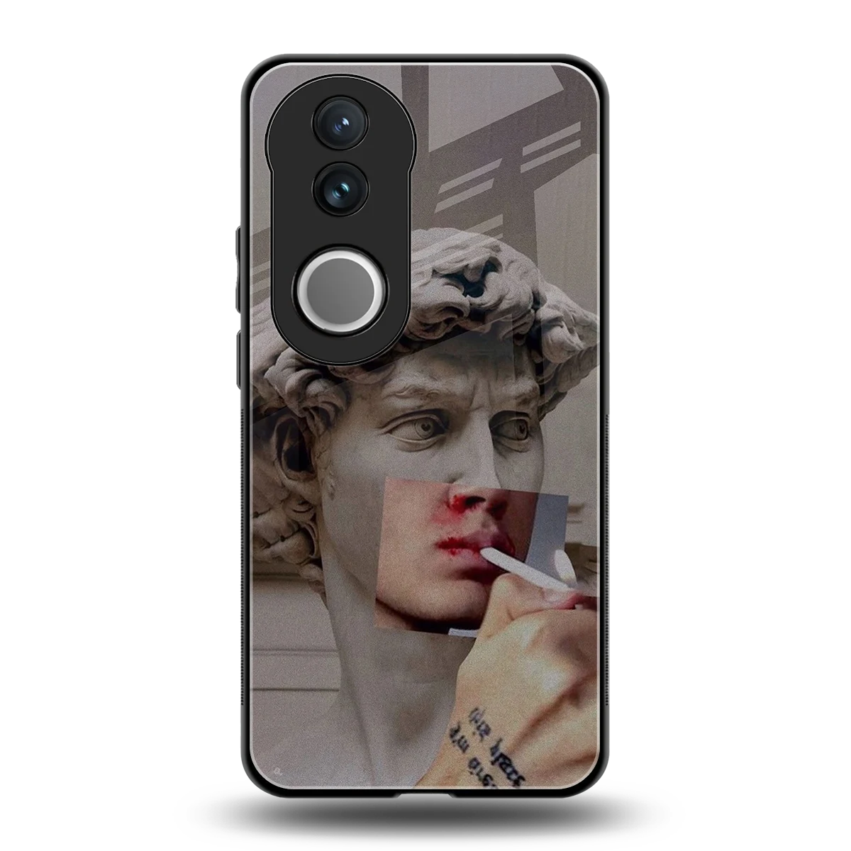 Smokin David back phone cover | glass case for vivo v50