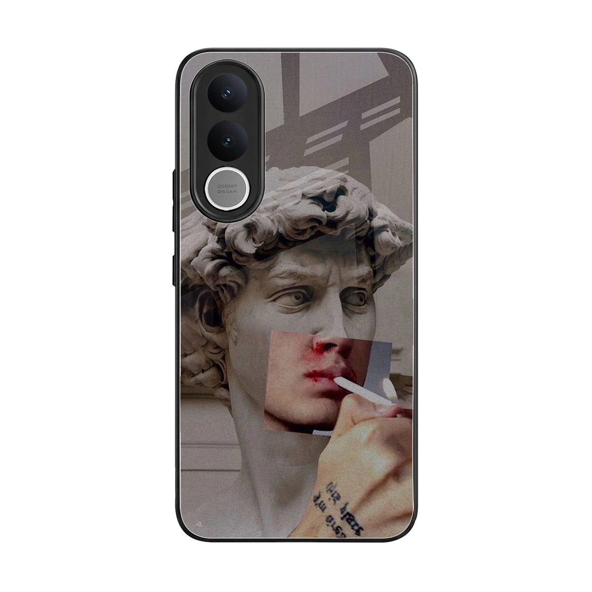 Smokin David back phone cover | glass case for vivo v70 fe