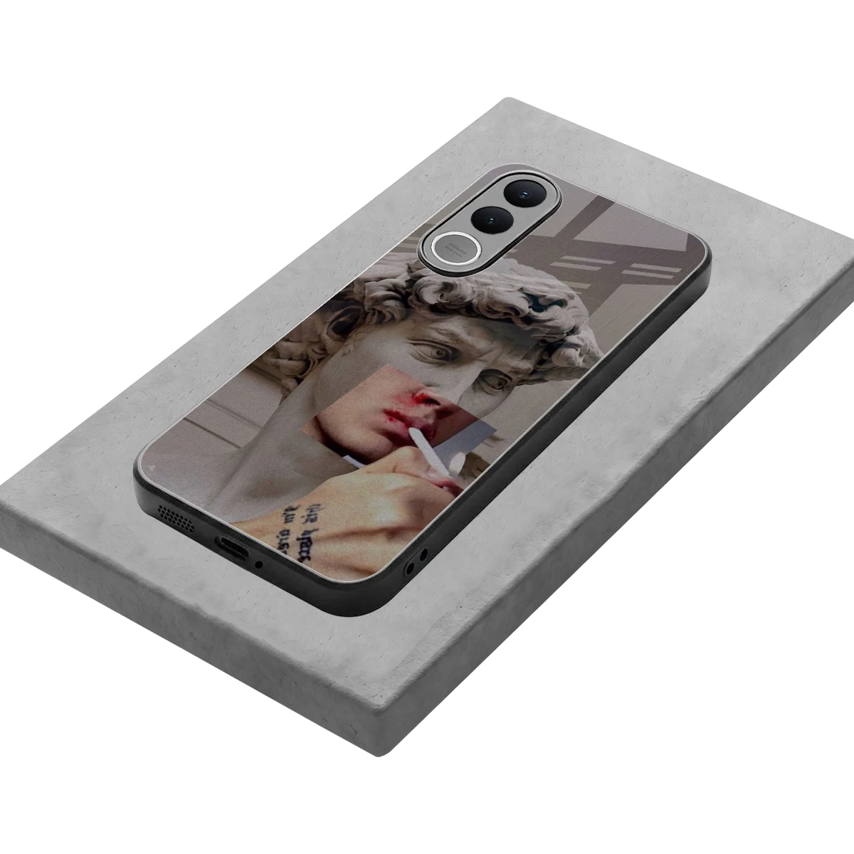 Smokin David stylish phone case for vivo v70 fe | glossy glass and slim fit