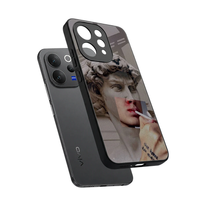 Smokin David sleek vivo v70 cover with tempered glass back and TPU edges