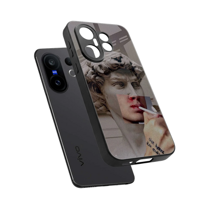 Smokin David sleek vivo x200 fe cover with tempered glass back and TPU edges