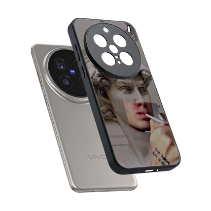Smokin David sleek vivo x200 pro cover with tempered glass back and TPU edges