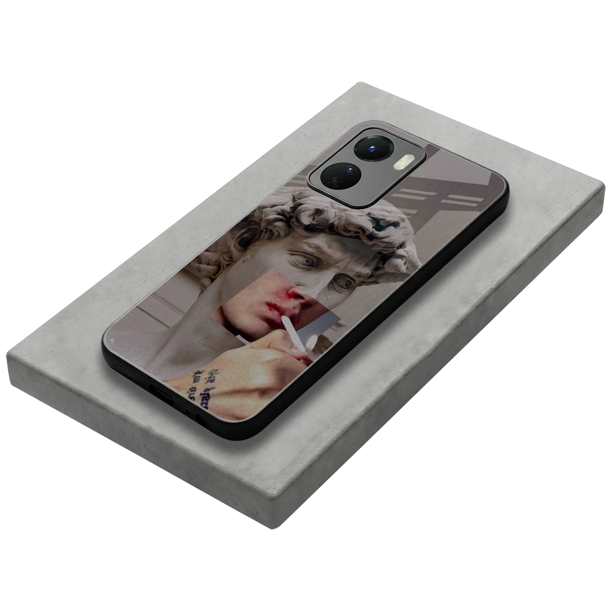Smokin David stylish phone case for vivo y16 | glossy glass and slim fit