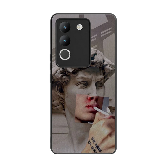 Smokin David back phone cover | glass case for vivo y200 5g