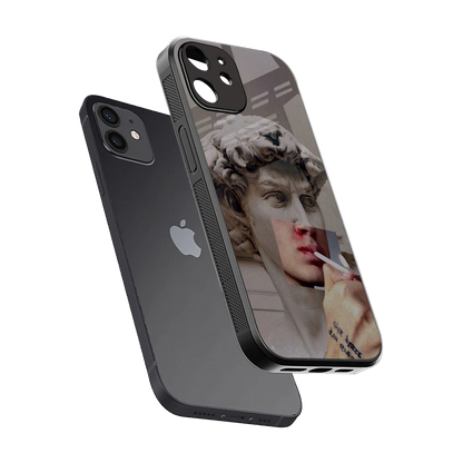 Smokin David sleek iphone 11 cover with tempered glass back and TPU edges