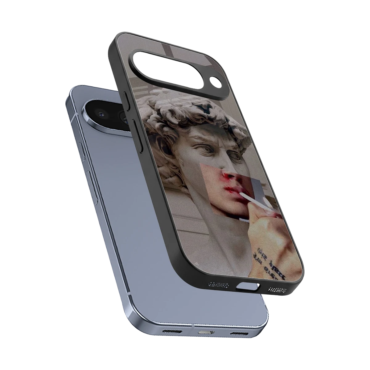 Smokin David sleek google pixel 10 cover with tempered glass back and TPU edges