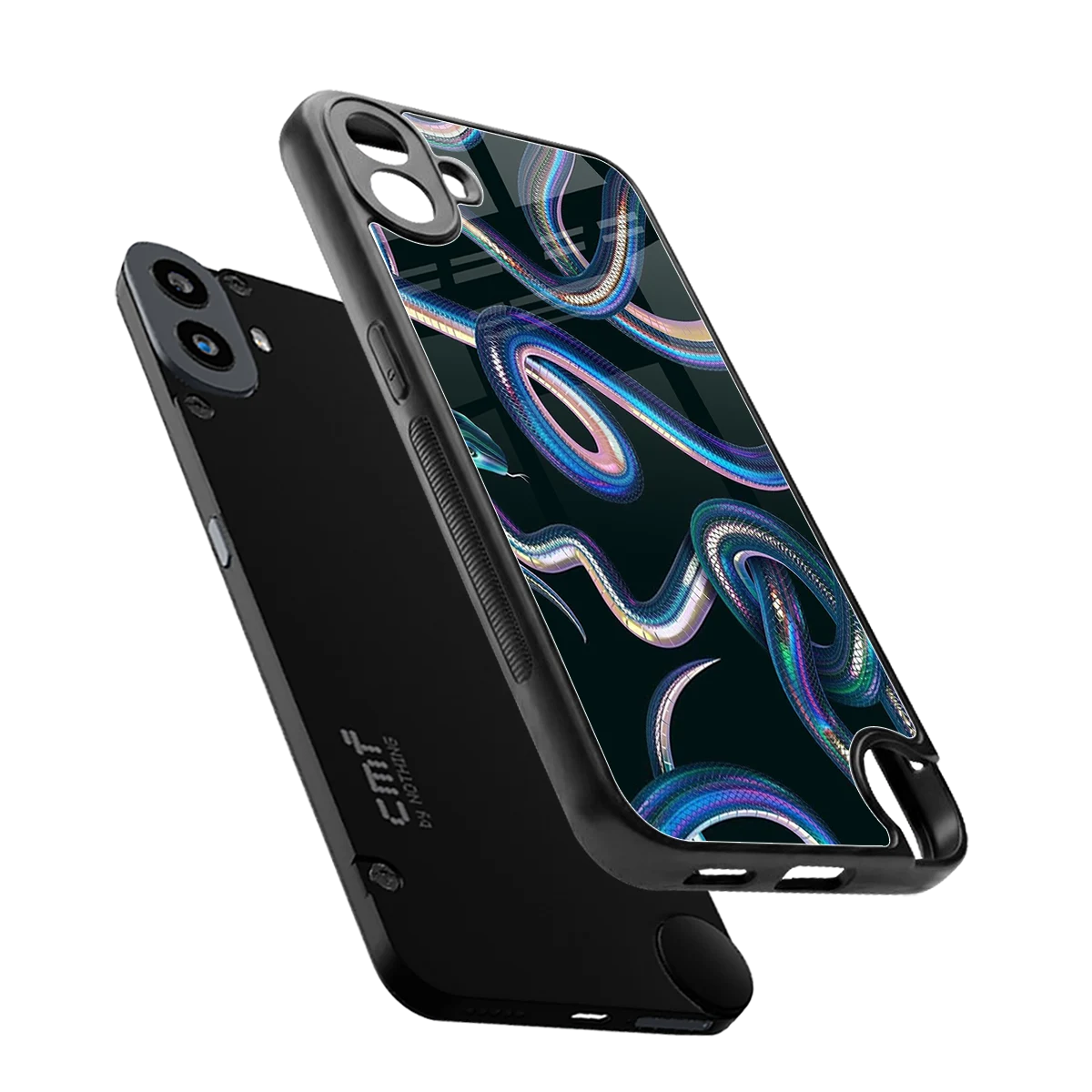 Snakes sleek cmf nothing phone 1 cover with tempered glass back and TPU edges