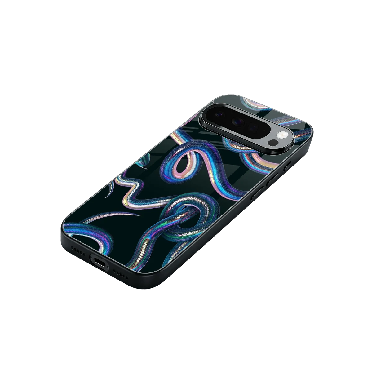 Snakes stylish phone case for google pixel 10 pro xl | glossy glass and slim fit