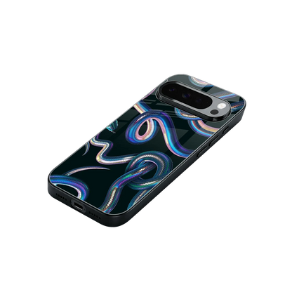 Snakes stylish phone case for google pixel 10 pro xl | glossy glass and slim fit