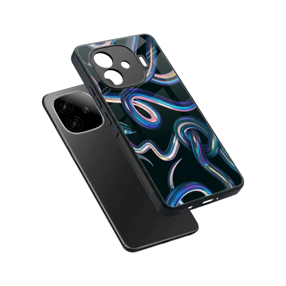 Snakes sleek iqoo neo 10r 5g cover with tempered glass back and TPU edges