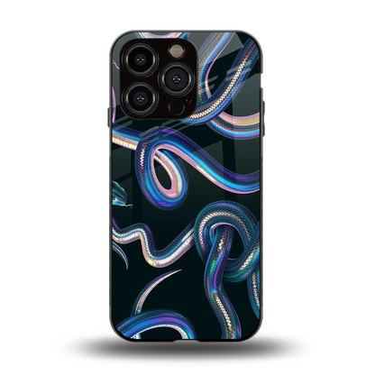 Snakes back phone cover | glass case for iphone 13 pro