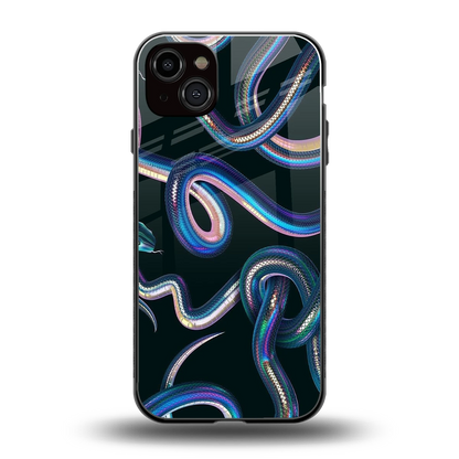 Snakes back phone cover | glass case for iphone 15 plus