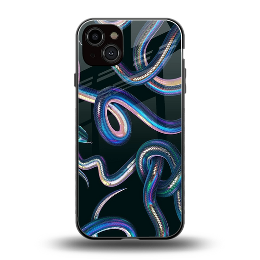 Snakes back phone cover | glass case for iphone 15 plus