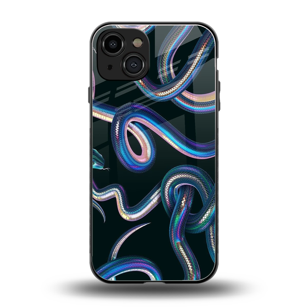 Snakes back phone cover | glass case for iphone 15
