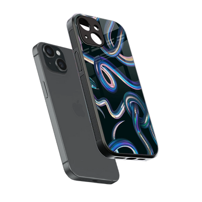 Snakes sleek iphone 15 cover with tempered glass back and TPU edges