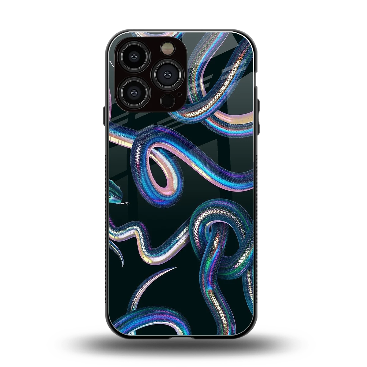 Snakes back phone cover | glass case for iphone 16 pro max