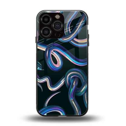 Snakes back phone cover | glass case for iphone 16 pro max