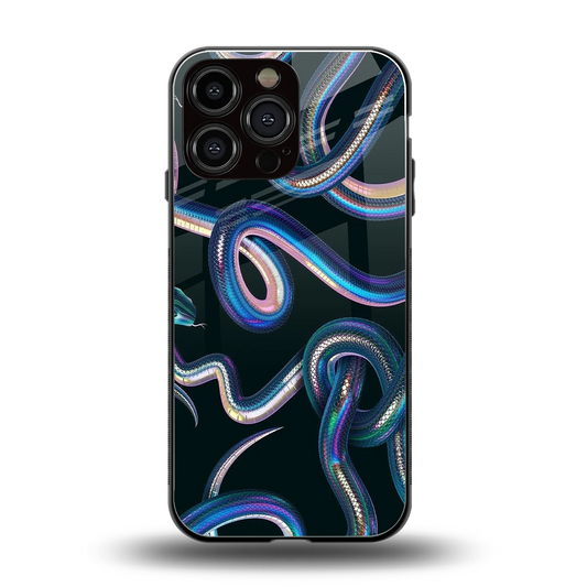 Snakes back phone cover | glass case for iphone 16 pro max