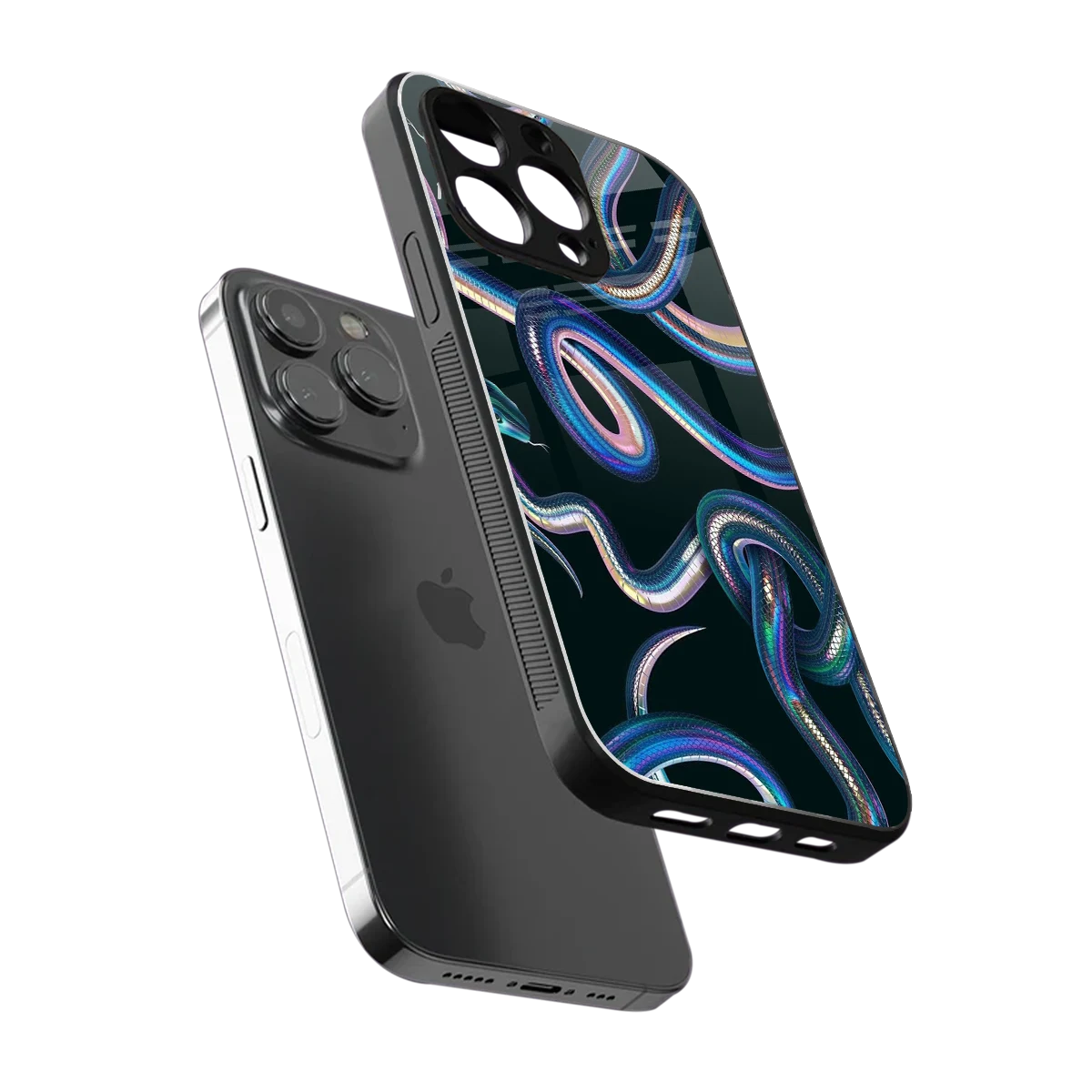 Snakes sleek iphone 16 pro max cover with tempered glass back and TPU edges