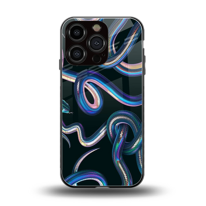 Snakes back phone cover | glass case for iphone 16 pro