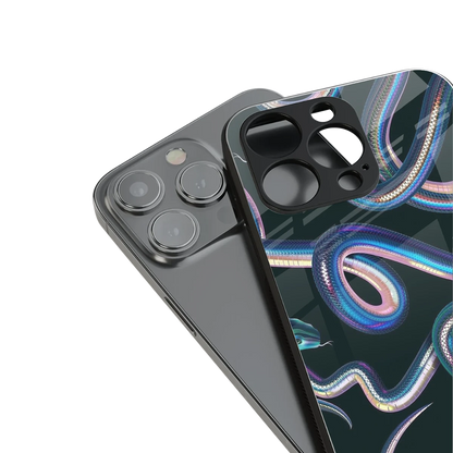 Snakes stylish phone case for iphone 15 plus | glossy glass and slim fit