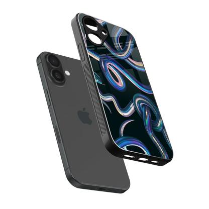 Snakes sleek iPhone 16 cover with tempered glass back and TPU edges