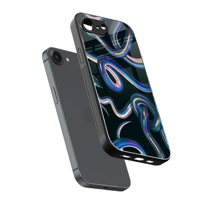 Snakes sleek iphone 16e cover with tempered glass back and TPU edges
